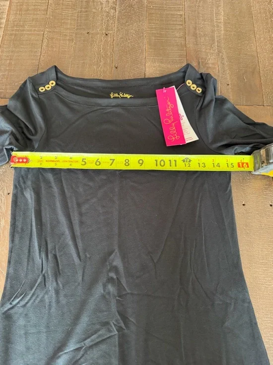 Lilly Pulitzer Black Sophie Dress with Gold Shoulder Buttons XS NWT - Picture 7 of 10